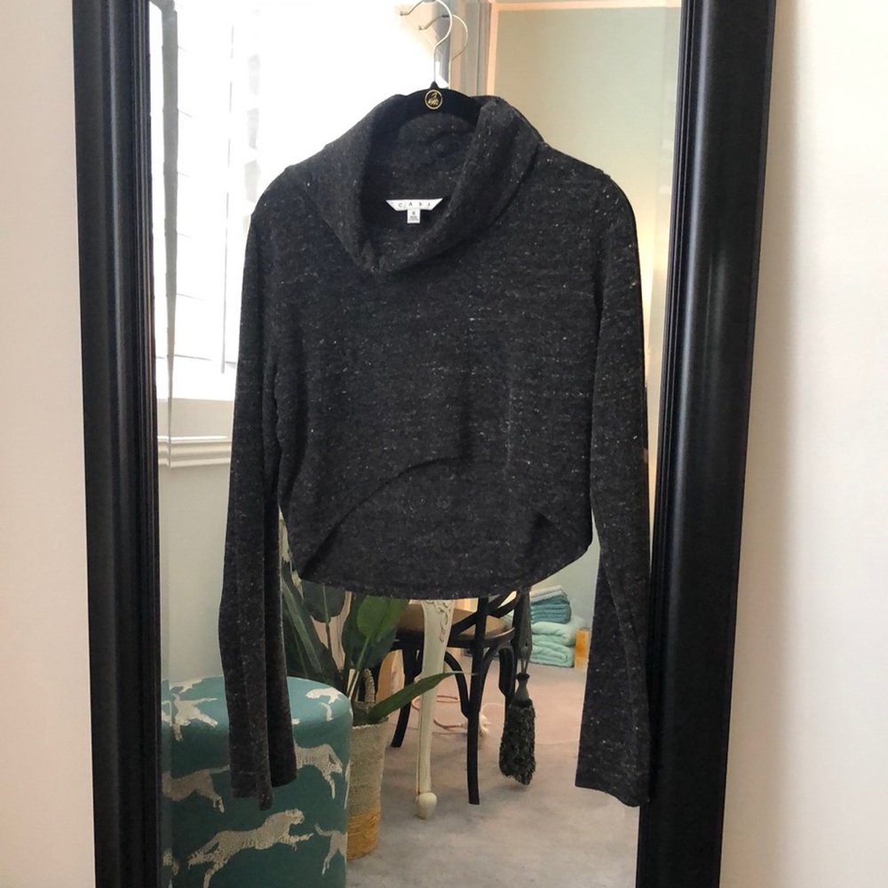 Cabi sweater top dark gray Heather adorable small